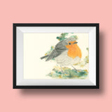 Print of a Robin Painting by Irish Wildlife Artist Jessica Ivy