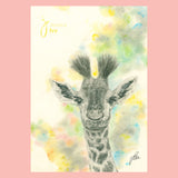 Nursery Print of a Baby Giraffe Painting by Irish Wildlife Artist Jessica Ivy
