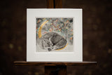 Original Painting of a sleeping fox by Irish Wildlife Artist Jessica Ivy 