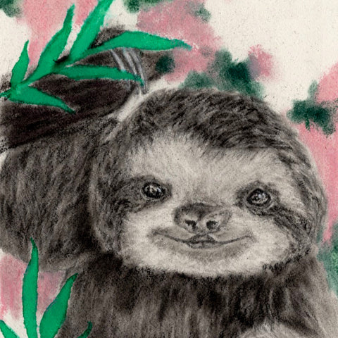 Nursery Print of a baby Sloth Painting by Irish Wildlife Artist Jessica Ivy