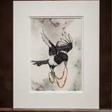Original Painting of a magpie by Irish Wildlife Artist Jessica Ivy 