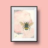 Print of a Bumblebee Painting by Irish Wildlife Artist Jessica Ivy