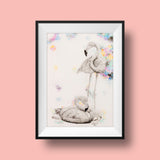 Limited Edition Print of Flamingos Painting by Irish Wildlife Artist Jessica Ivy