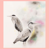 Limited Edition Print of Herons Painting by Irish Wildlife Artist Jessica Ivy