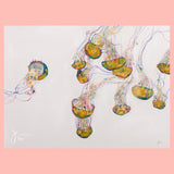 Limited Edition Print of a Jellyfish Painting by Irish Wildlife Artist Jessica Ivy