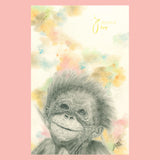 Nursery Print of a Baby Orangutan Painting by Irish Wildlife Artist Jessica Ivy