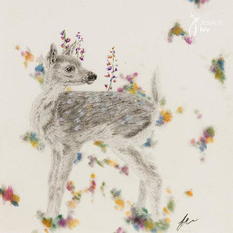 Limited Edition Print of a Deer Painting by Irish Wildlife Artist Jessica Ivy