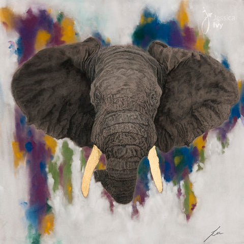 Limited Edition Print of an Elephant Painting by Irish Wildlife Artist Jessica Ivy